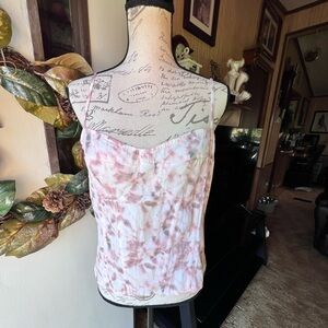 PrettyLittleThing multi pink corset sweet heart spaghetti strap top.